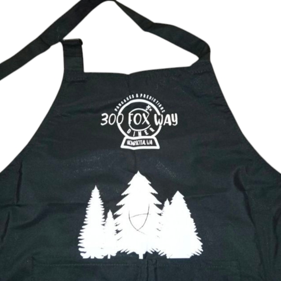 Fox Way Diner Apron Raven Cycle Series Black White Graphic By Owlcrate NIB - Picture 3 of 6